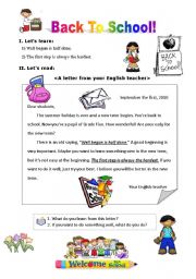 English Worksheet: A letter from your English teacher