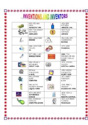 English Worksheet: Inventions and inventors