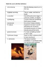 English Worksheet: global warming vocab sheet