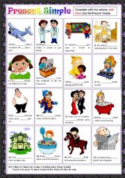 English Worksheet: PRESENT SIMPLE + KEY