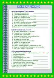 USES OF NOUNS - EXERCISES