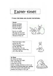 English Worksheet: Easter poems