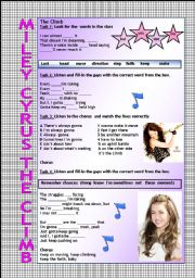 English Worksheet: Miley Cyrus The Climb