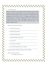 English Worksheet: Text-Simple Past
