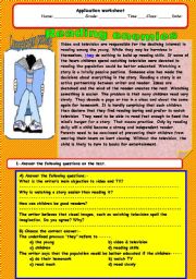 English Worksheet: Reading enemies