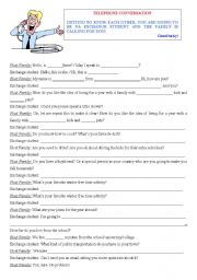 English Worksheet: Telephone conversation