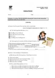 English worksheet: LISTENING- TRAVEL WRITING