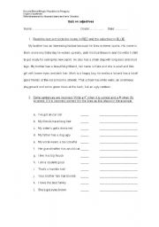 English worksheet: Adjectives