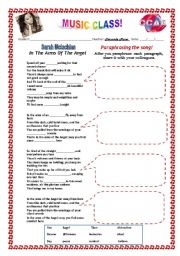 English Worksheet: IN THE ARMS OF THE ANGEL