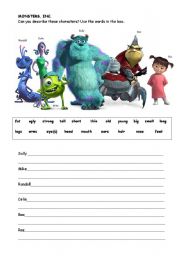 English Worksheet: Monsters Inc