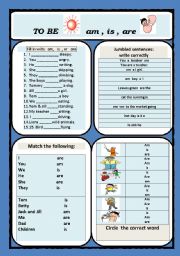 English Worksheet: TO BE : Present simple