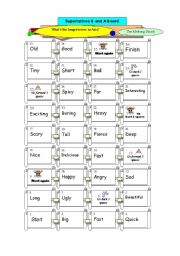 English Worksheet: Superlatives Board Game