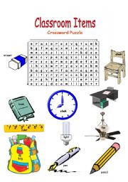 English Worksheet: Crossword Puzzle