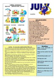 July worksheet 7/12 (read, talk and have fun :-)