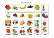 English Worksheet: Fruits