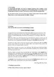 English Worksheet: Reading - Bullying