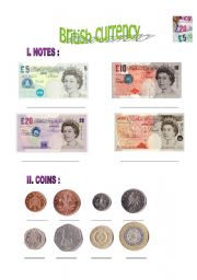 English Worksheet: British money and going shopping