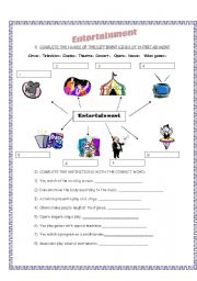 English Worksheet: ENTERTAINMENT