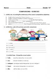 English Worksheet: Comparatives