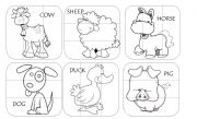 English Worksheet: FARM ANIMALS PUZZLE