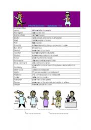 English Worksheet: Professions