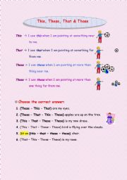 English Worksheet: This,these,that,those