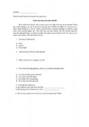 English Worksheet: Environment sheet