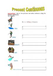 English Worksheet: THE PRESENT CONTINUOUS