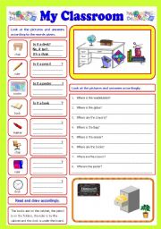 English Worksheet: My Classroom