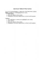 English Worksheet: Cultural Exploration