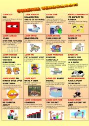 English Worksheet: PHRASAL VERBS/LOOK/