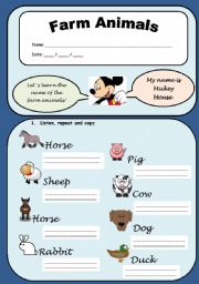 English Worksheet: Farm Animals