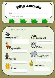 English Worksheet: Wild Animals