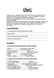 English worksheet: quiz