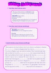 English Worksheet: LINKING WORDS