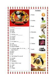 English Worksheet: Kung Fu Panda Lesson