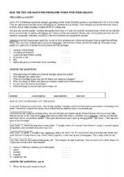 English Worksheet: reading passages