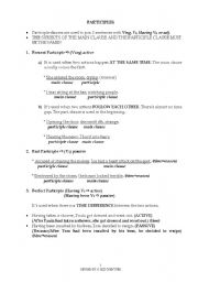 English Worksheet: PARTICIPLES