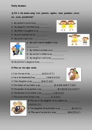 English Worksheet: Family Members