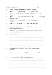 English worksheet: past perfect and past simple