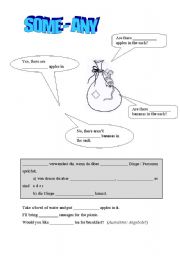 English Worksheet: Some or Any