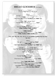 English Worksheets Activity Hello Goodbye The Beatles