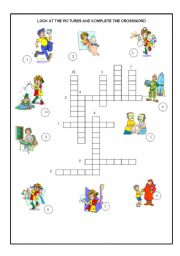 English Worksheet: jobs crossword