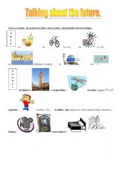 English worksheet: talking about the future