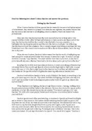 English worksheet: Living by the Sword
