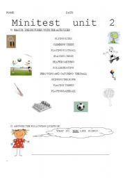 English Worksheet: MATCHING ACTIVITY WITH ACTION AND GAMES AND LIKE + ING