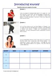 English Worksheet: Introducing yourself