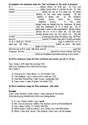 English Worksheet: Past continuous