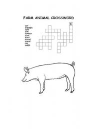 English worksheet: FARM ANIMAL CROSSWORD