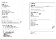 English Worksheet: How to do a profile